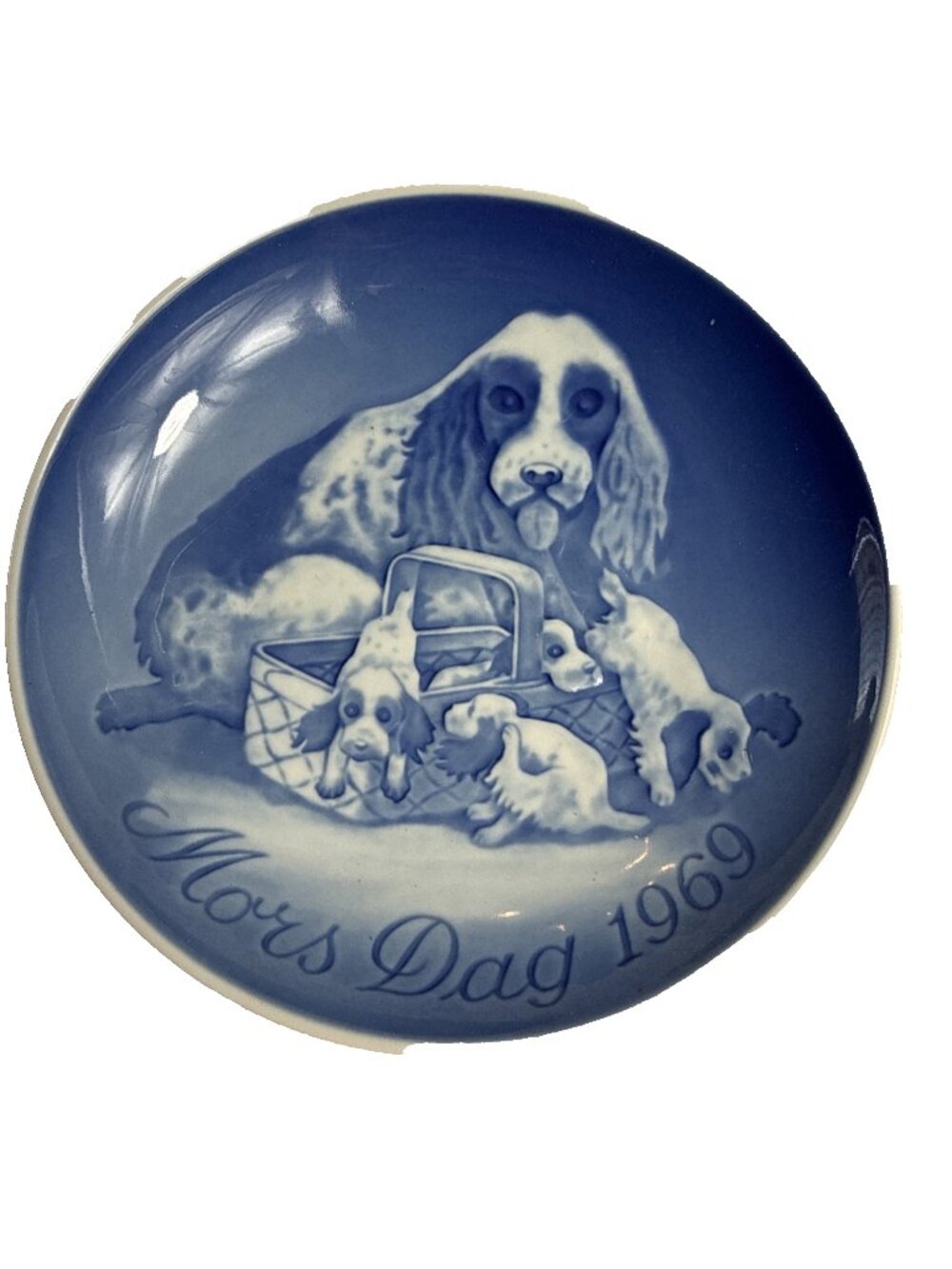 Vintage Bing & Grondahl Mother's Day Plate Dog W/Puppies - 1969